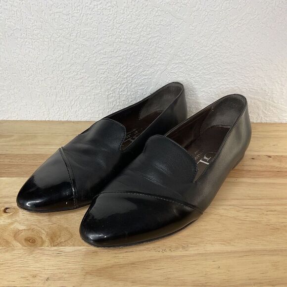 AGL Italy Women's Pointed Venetian Loafer Size 8,5 Black‎ Leather Slip On Loafer - Picture 11 of 12